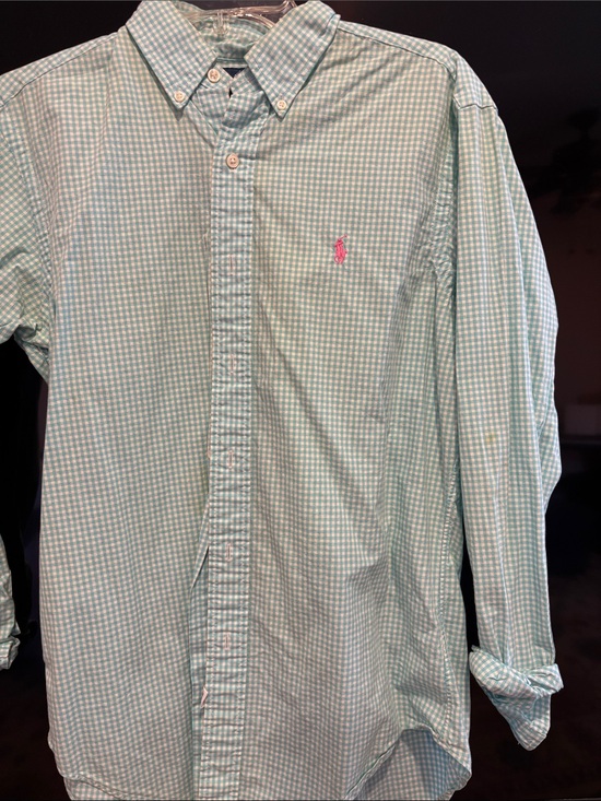 Ralph Lauren Other - Ralph Lauren Light Green Gingham Button-Down Shirt with Pink Pony